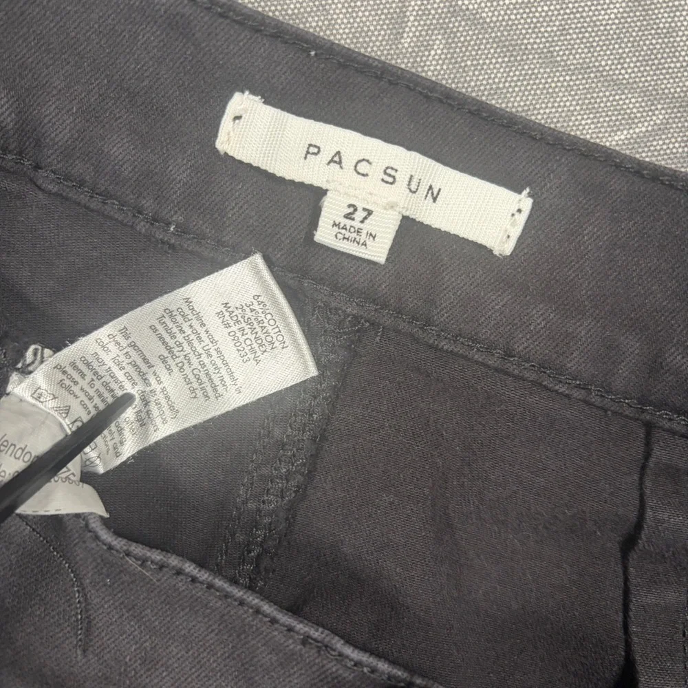 PacSun Cargo Skirt Women 27 Black Mini Utility Pockets High Waisted Cotton Blend